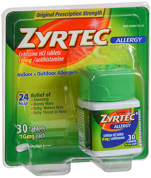 ZYRTEC TAB 10MG 30