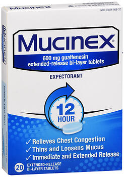 MUCINEX TAB EXT/REL 20