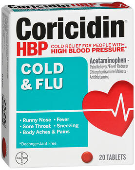 CORICIDIN HBP TAB CLD&FLU 20