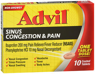 ADVIL SINUS CONG/PAIN TAB 10