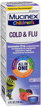 MUCINEX CHLD CL/CGH/THR BRY 4Z