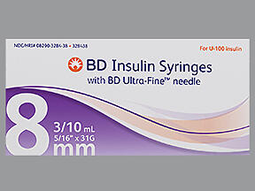 SYR INS BD 8MM 31G .3ML 100
