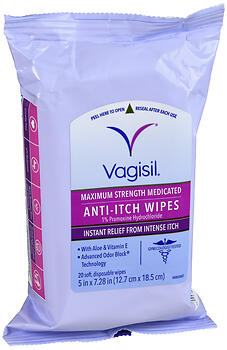 VAGISIL MEDICATED WIPES     20