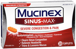 MUCINEX CAP SIN MAX CONGEST 20