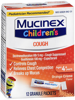 MUCINEX CHLD M/MLT DM O/CRM 12