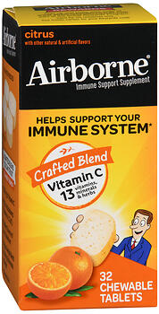 AIRBORNE CHEW TAB CITRUS 32