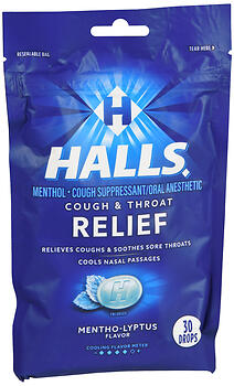 HALLS C/DRP MENTHO-LYPT  BAG30