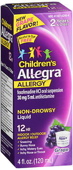 ALLEGRA CH 30MG 12HR GRAPE 4OZ