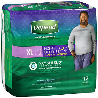 DEPEND UW O/N XL MEN 12 CS4