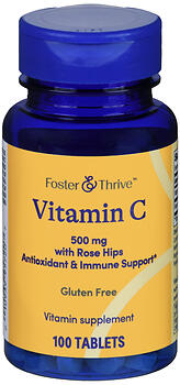 F&T VIT C  W/RH 500MG TAB 100