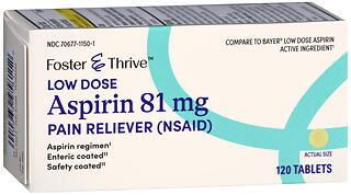 F&T ASPIRIN E/C 81MG TAB 120