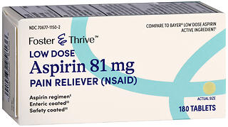 F&T ASPIRIN E/C 81MG TAB 180