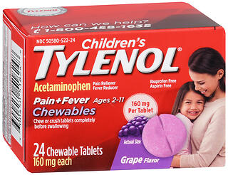 TYLENOL CHLD CHEW GRAPE24