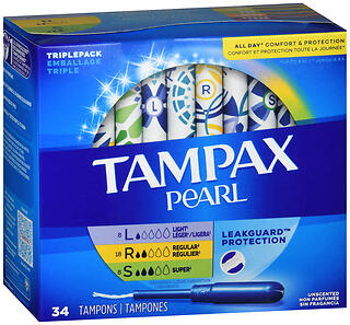 TAMPAX PEARL L/R/S UNSCENT 34