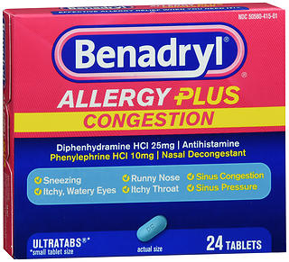 BENADRYL ALLERGY+ ULTRATAB 24