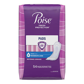 POISE MODERATE LONG PADS 54CS2