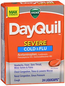 DAYQUIL SEVRE CLD/FLU LQCPS 24