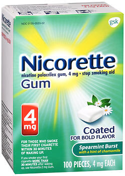 NICORETTE GUM SPRMNT 4MG 100CT