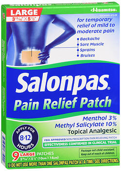 SALONPAS PAIN REL LRG PTC 9