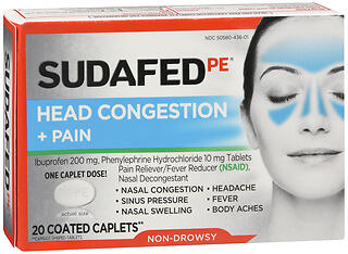 SUDAFED PE HD CGSTN+PAIN 20